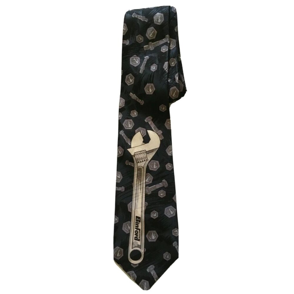 Home Improvement Men's Tie TV Show Binford Tools Nuts and Bolts Black 4*57" USA